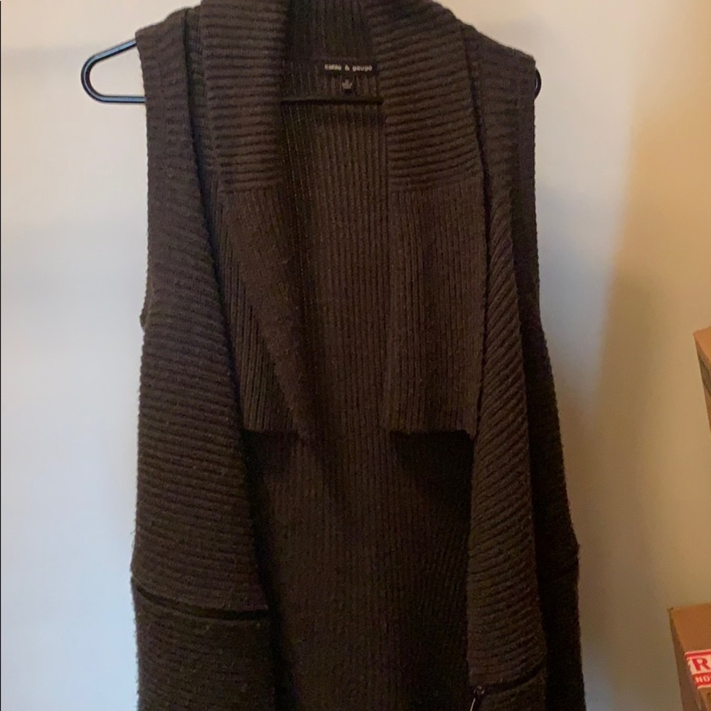 Cable & Gauge cardigan charcoal grey M